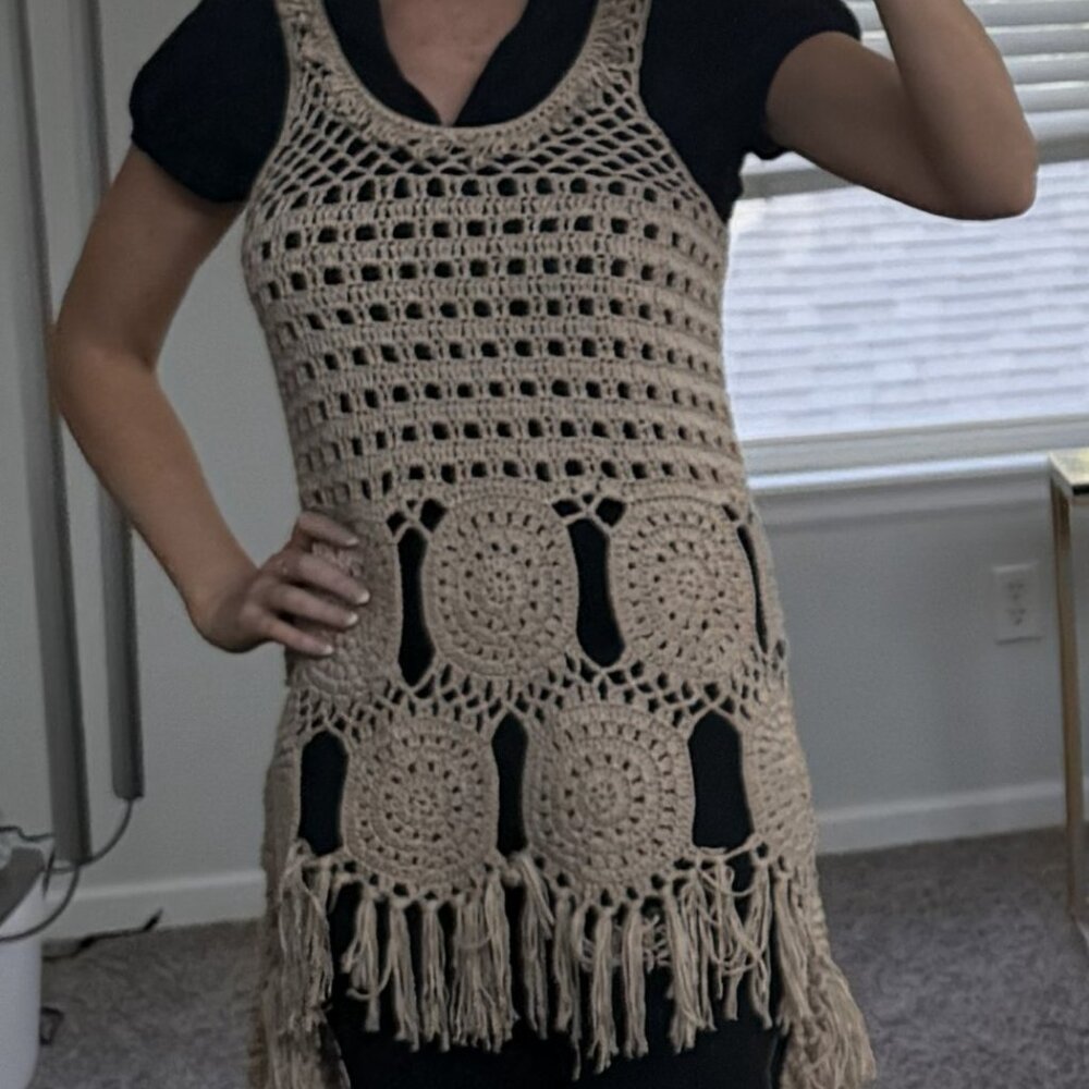 Venus Crochet Top, or Swimming Suit Coverall, size Small